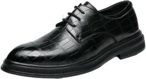 Dress Shoes for Men Men's Luxury Fish Leather Oxford Shoes Patent Leather Brogues for Weddings and Formal Events