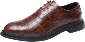 Dress Shoes for Men Men's Luxury Fish Leather Oxford Shoes Patent Leather Brogues for Weddings and Formal Events
