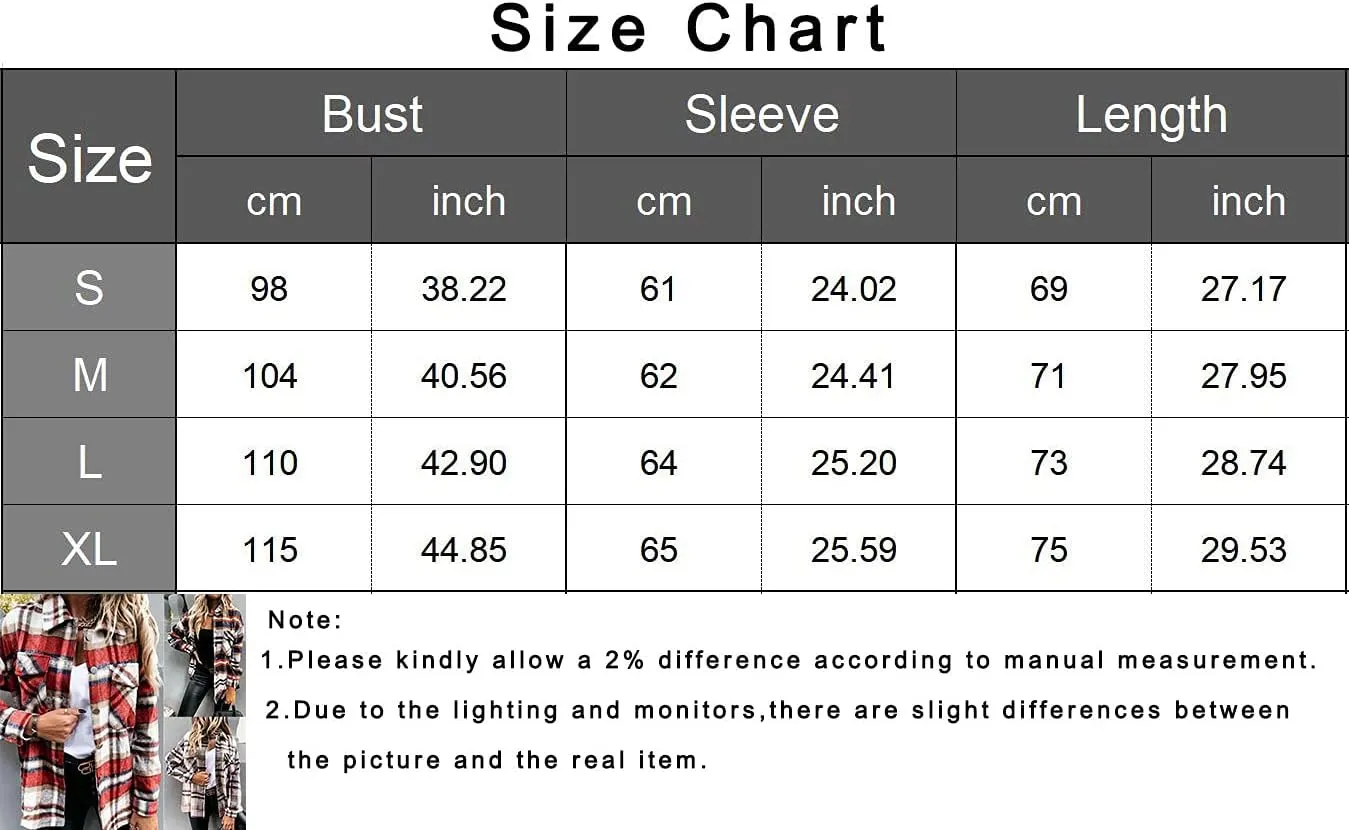 ebossy Womens Classic Lapel Plaid Shirt Coat Long Sleeve Wool Blend Jacket Shacket with Flap Pocket