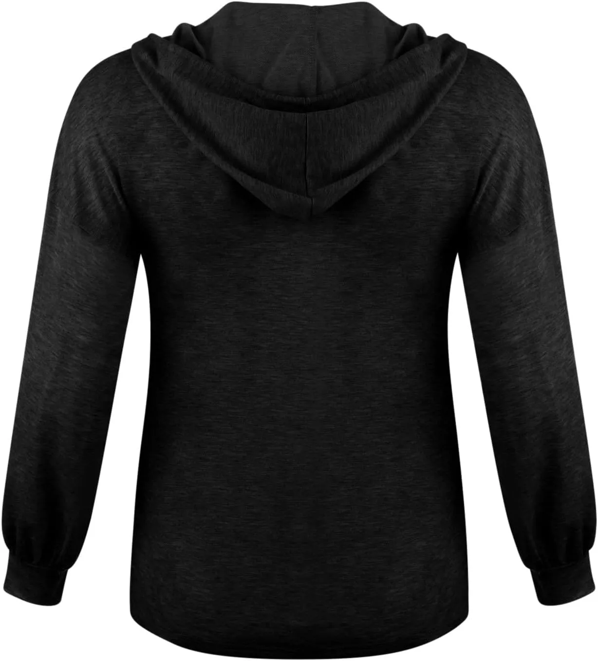 Fall Hoodies for Women Drawstring Button V Neck Long Sleeve Casual Pullover Sweatshirt Ribbed Cuff Hooded Shirts