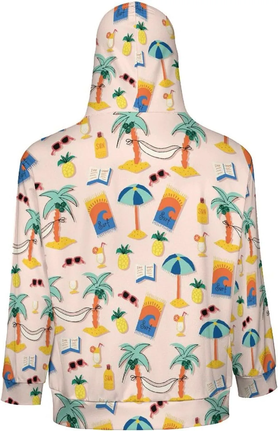 Fruit Print Hoodies For Men Women Long Sleeve Casual Zip Up Hooded Sweatshirt Jacket Coat With Pocket