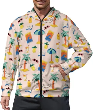 Fruit Print Hoodies For Men Women Long Sleeve Casual Zip Up Hooded Sweatshirt Jacket Coat With Pocket