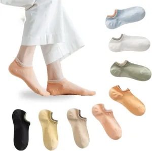 GRUTZ 10 Pairs Women Men Sneaker Sport Socks No-Show Fine Cotton Low Cut Ankle Socks with Double Lips Casual Novelty Socks