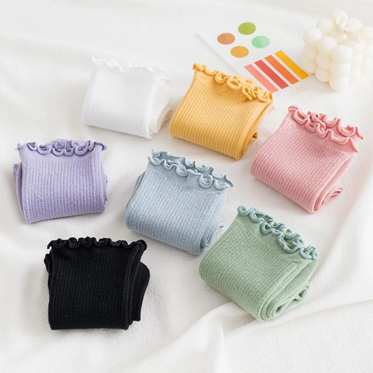 GuaziV Women's Ruffle Socks, Womens Fun Novelty Crew Colorful Fashion Casual Socks