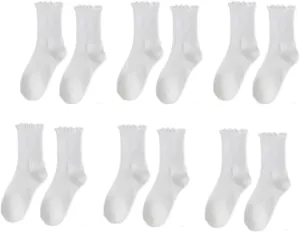 GuaziV Women's Ruffle Socks, Womens Fun Novelty Crew Colorful Fashion Casual Socks
