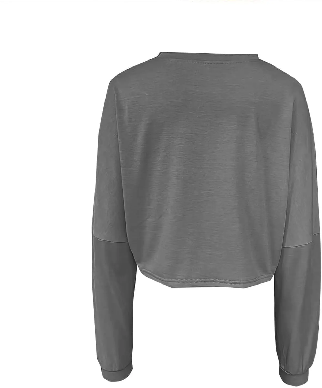 Gumipy Crewneck Sweatshirts Women Long Sleeve Cropped Sweatshirt Sweater Trendy Drop Shoulder Pullover Tops Comfy Winter Tops