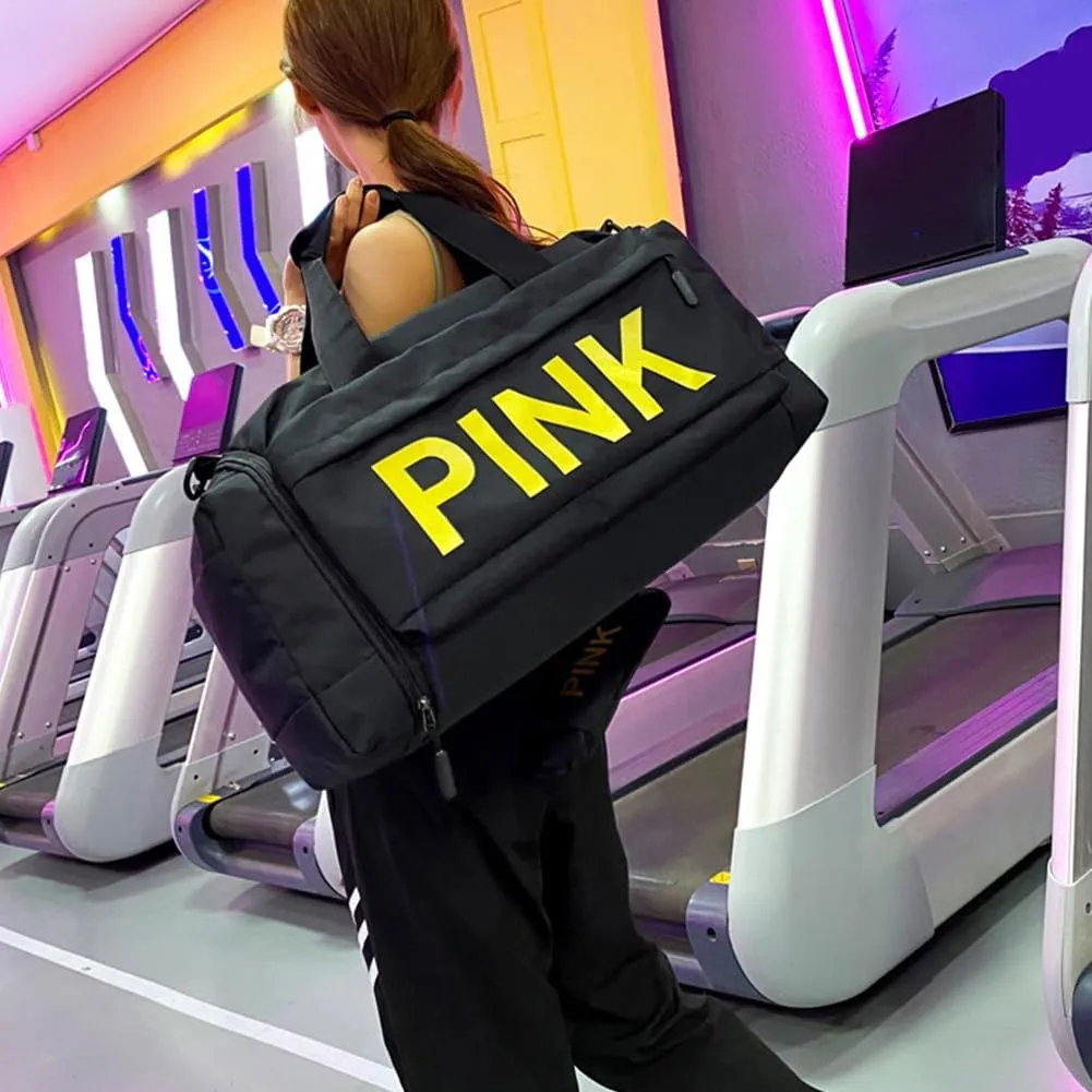 Gym Bag for Women Men, Duffle Shoulder Bags Sports Tote Bags, Waterproof Weekend Bags for Travel, Hiking, Workouts, Perfect for Mom's Gifts(White), Black
