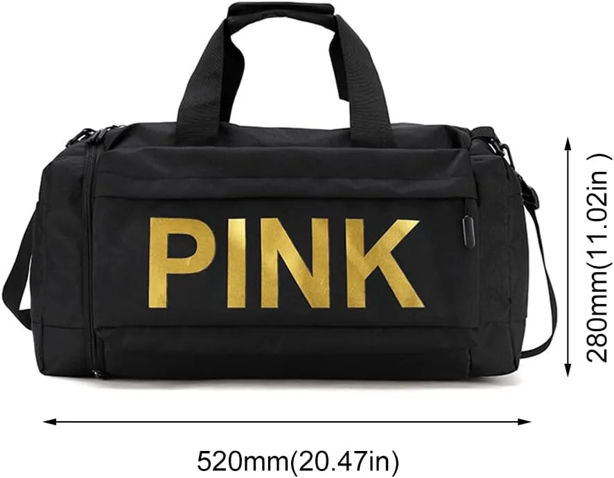 Gym Bag for Women Men, Duffle Shoulder Bags Sports Tote Bags, Waterproof Weekend Bags for Travel, Hiking, Workouts, Perfect for Mom's Gifts(White), Black
