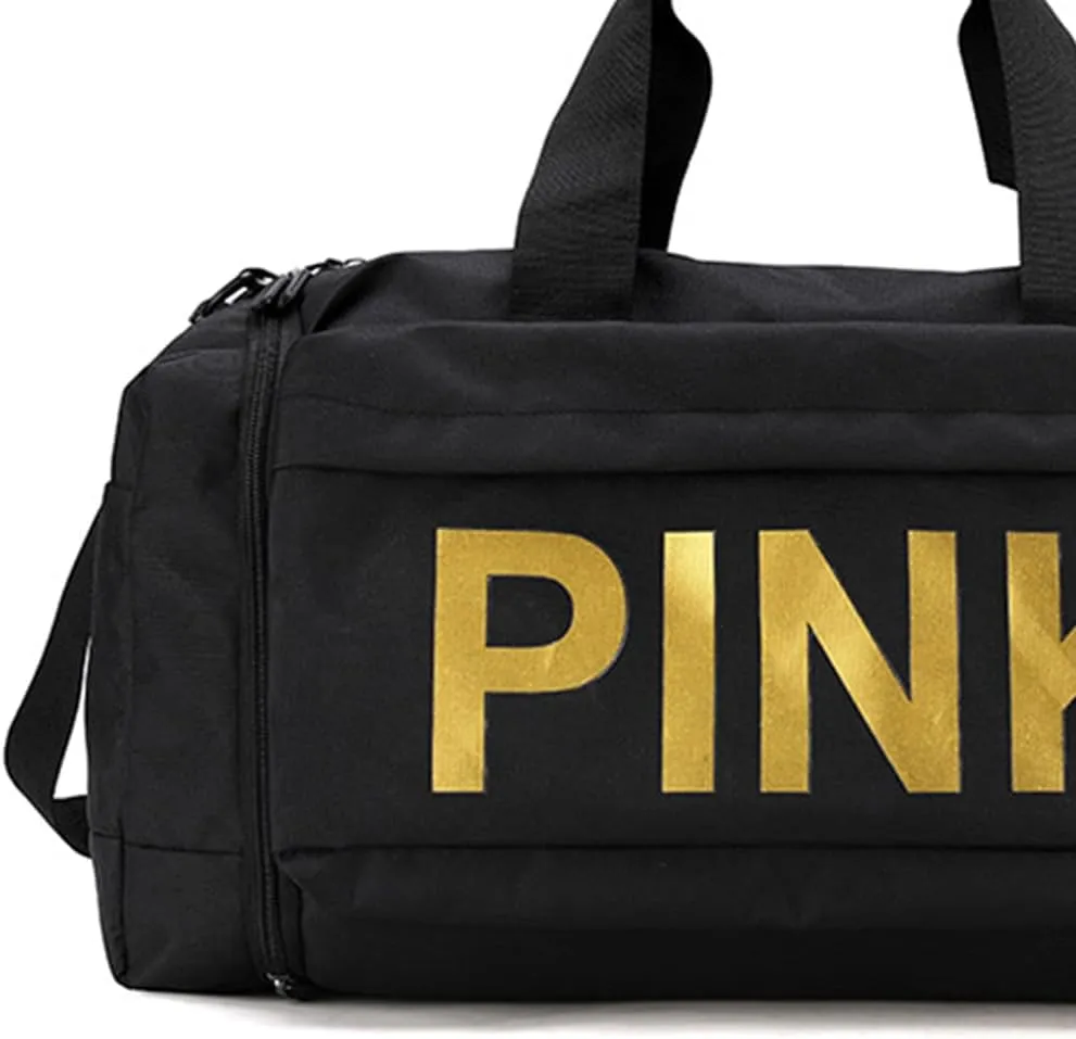 Gym Bag for Women Men, Duffle Shoulder Bags Sports Tote Bags, Waterproof Weekend Bags for Travel, Hiking, Workouts, Perfect for Mom's Gifts(White), Black