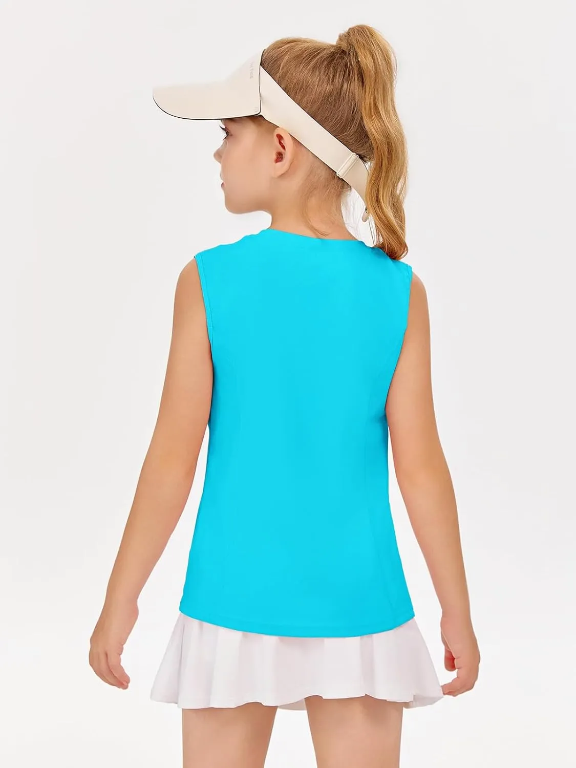 Haloumoning Girls Athletic Tank Tops Kids Sleeveless Running Tennis Yoga Shirts 4-14 Years