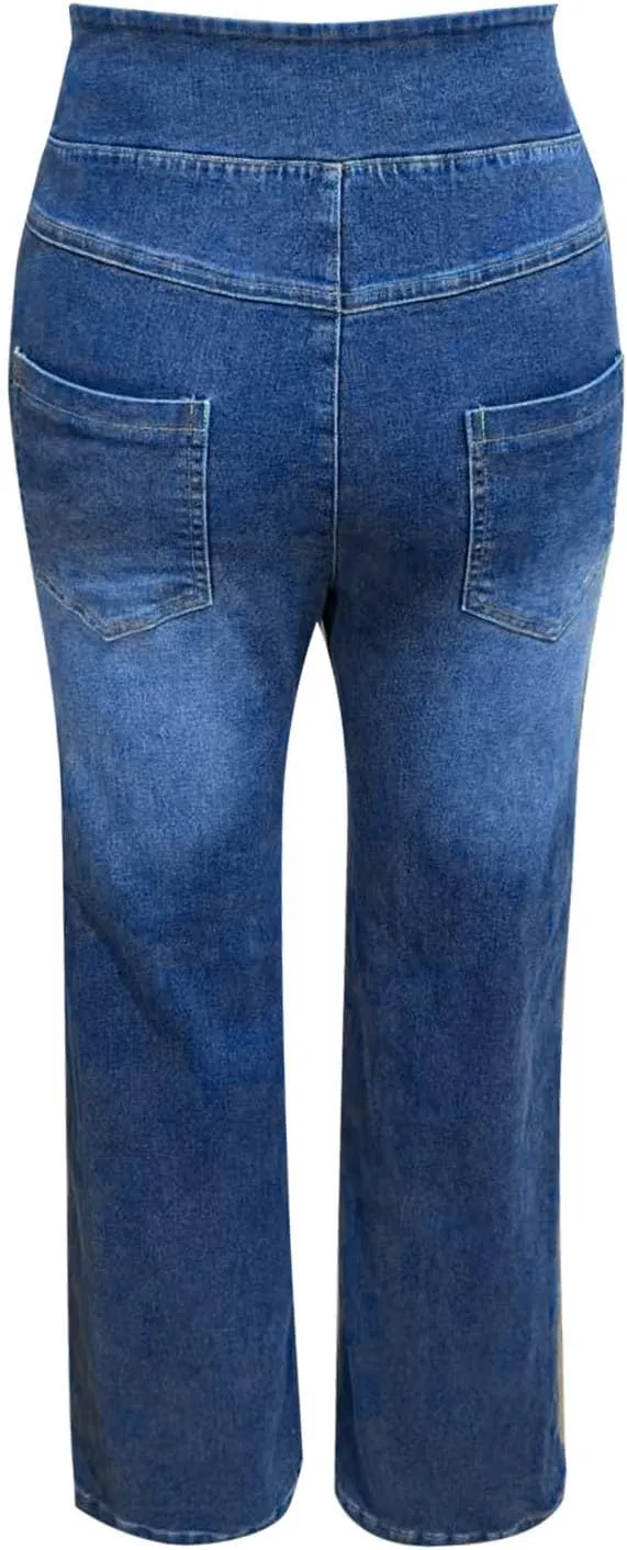 High Waist Wide Leg Jeans for Women Loose Stretch Denim Pant with Pocket Stylish Workout Travel Skinny Casual Outfits