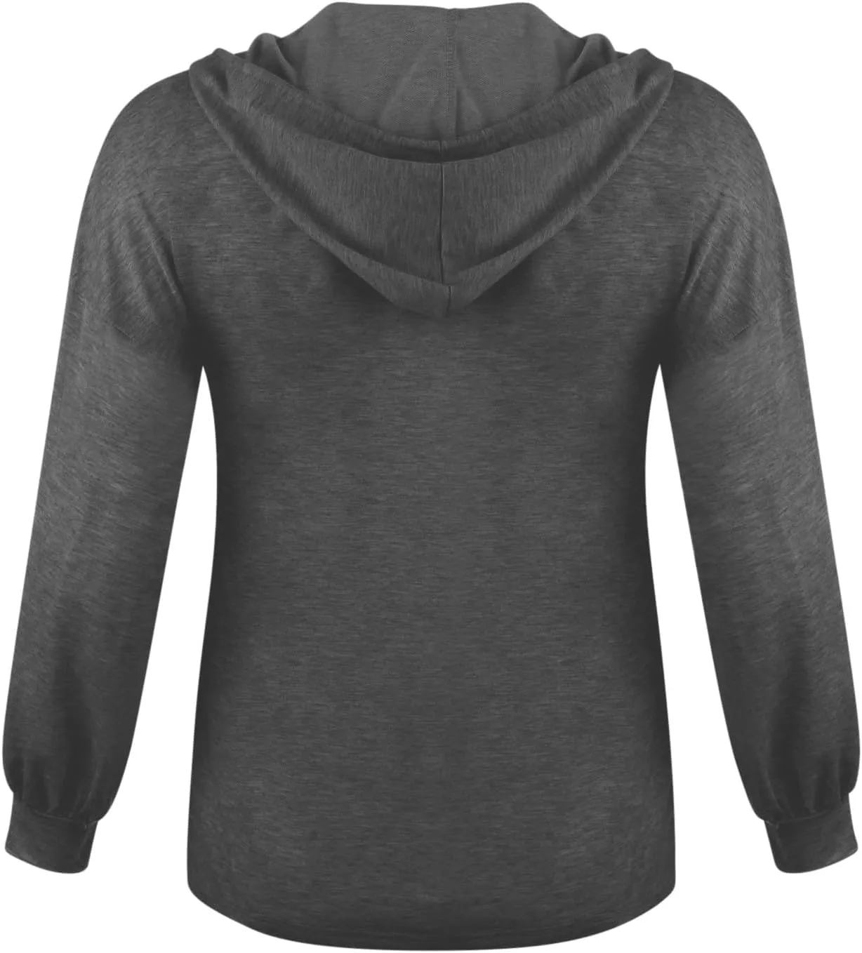 Hoodies for Women Drawstring Button V Neck Long Sleeve Casual Pullover Sweatshirt Hooded Office Work Fall Tops 2024