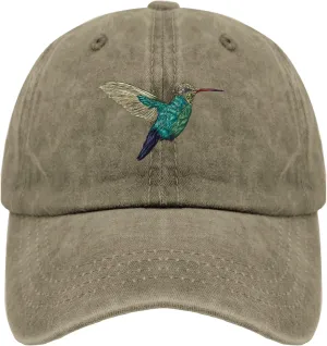 Hummingbird Watercolor Ball caps Vintage Cotton Washed Baseball Caps Adjustable Dad Hat Crazy Funny
