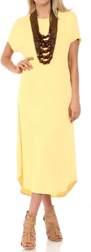 iconic luxe Women's A Line Short Sleeve T Shirt Midi Dress Summer Casual