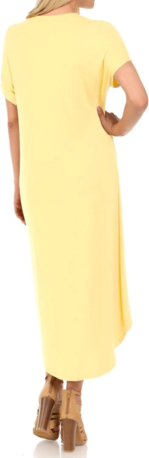 iconic luxe Women's A Line Short Sleeve T Shirt Midi Dress Summer Casual