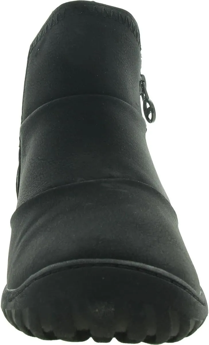 JBU Women's Piper Ruched Fashion Comfort Casual Water Resistant Ankle Boot