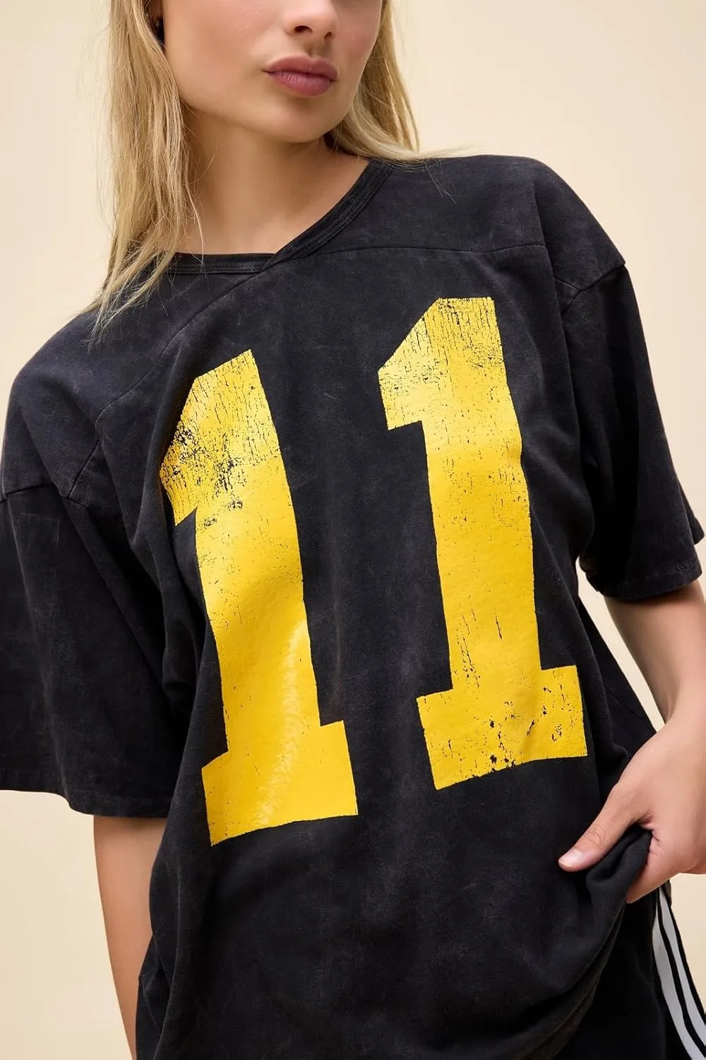 Jersey Shirts for Women Y2k Oversized Graphic Tees Number Print Short Sleeve Drop Shoulder Baggy T-Shirts