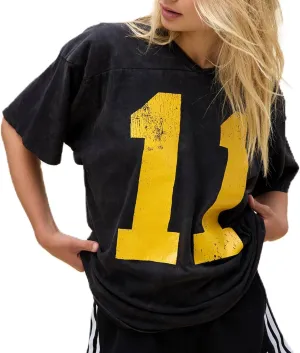 Jersey Shirts for Women Y2k Oversized Graphic Tees Number Print Short Sleeve Drop Shoulder Baggy T-Shirts