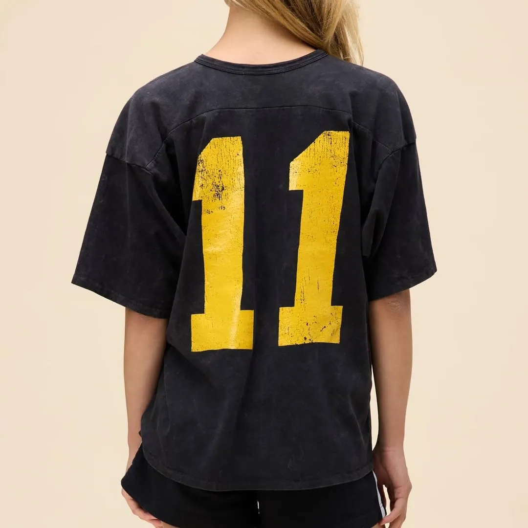 Jersey Shirts for Women Y2k Oversized Graphic Tees Number Print Short Sleeve Drop Shoulder Baggy T-Shirts