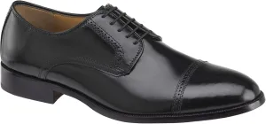 Johnston & Murphy Men's Bradford Cap Toe Black Brush-Off Leather 10 3E US