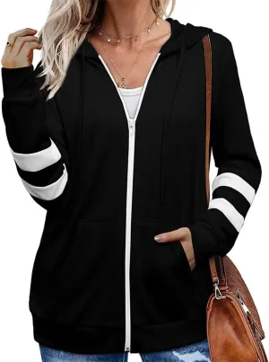 KEOMUD Women's Zip Up Hoodie Long Sleeve Hooded Sweatshirts With Pockets Jacket Coat for Women
