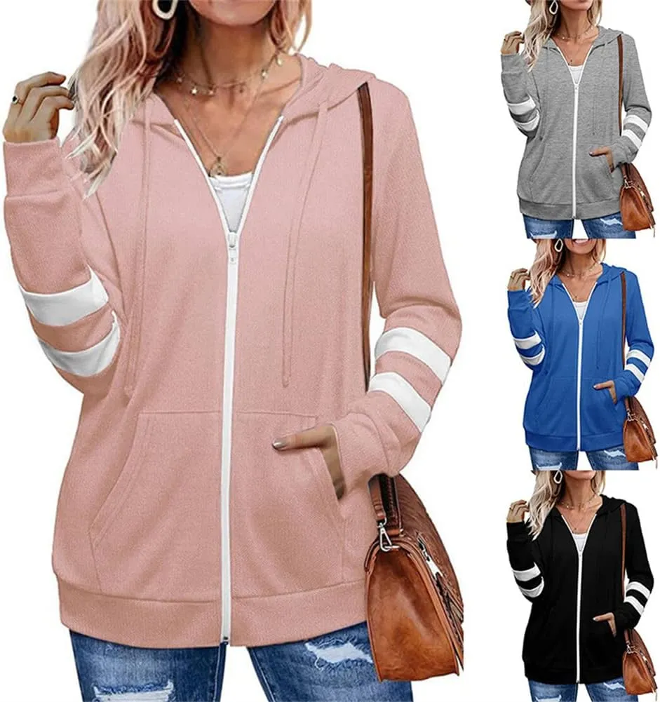 KEOMUD Women's Zip Up Hoodie Long Sleeve Hooded Sweatshirts With Pockets Jacket Coat for Women