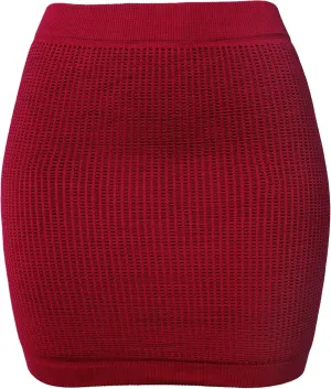 KMystic Stretch Seamless Solid Basic Pleated Bodycon Mini Skirt