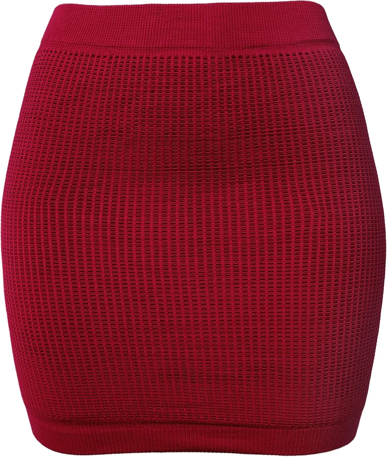 KMystic Stretch Seamless Solid Basic Pleated Bodycon Mini Skirt