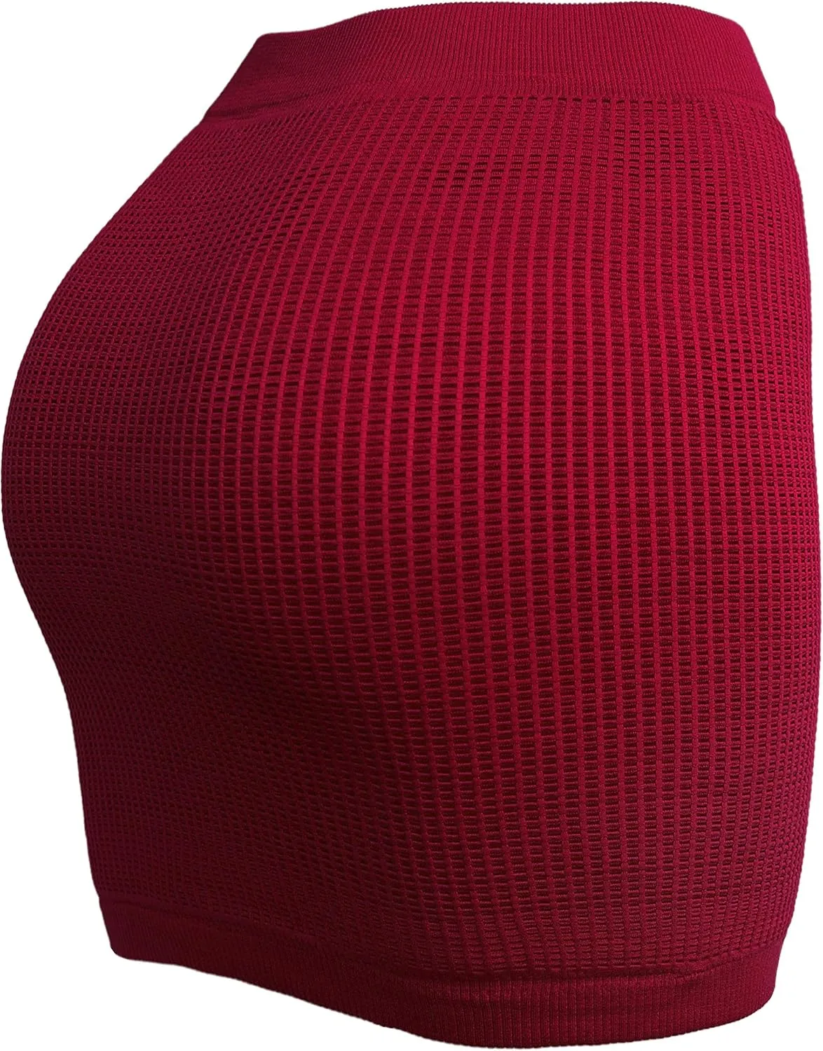 KMystic Stretch Seamless Solid Basic Pleated Bodycon Mini Skirt