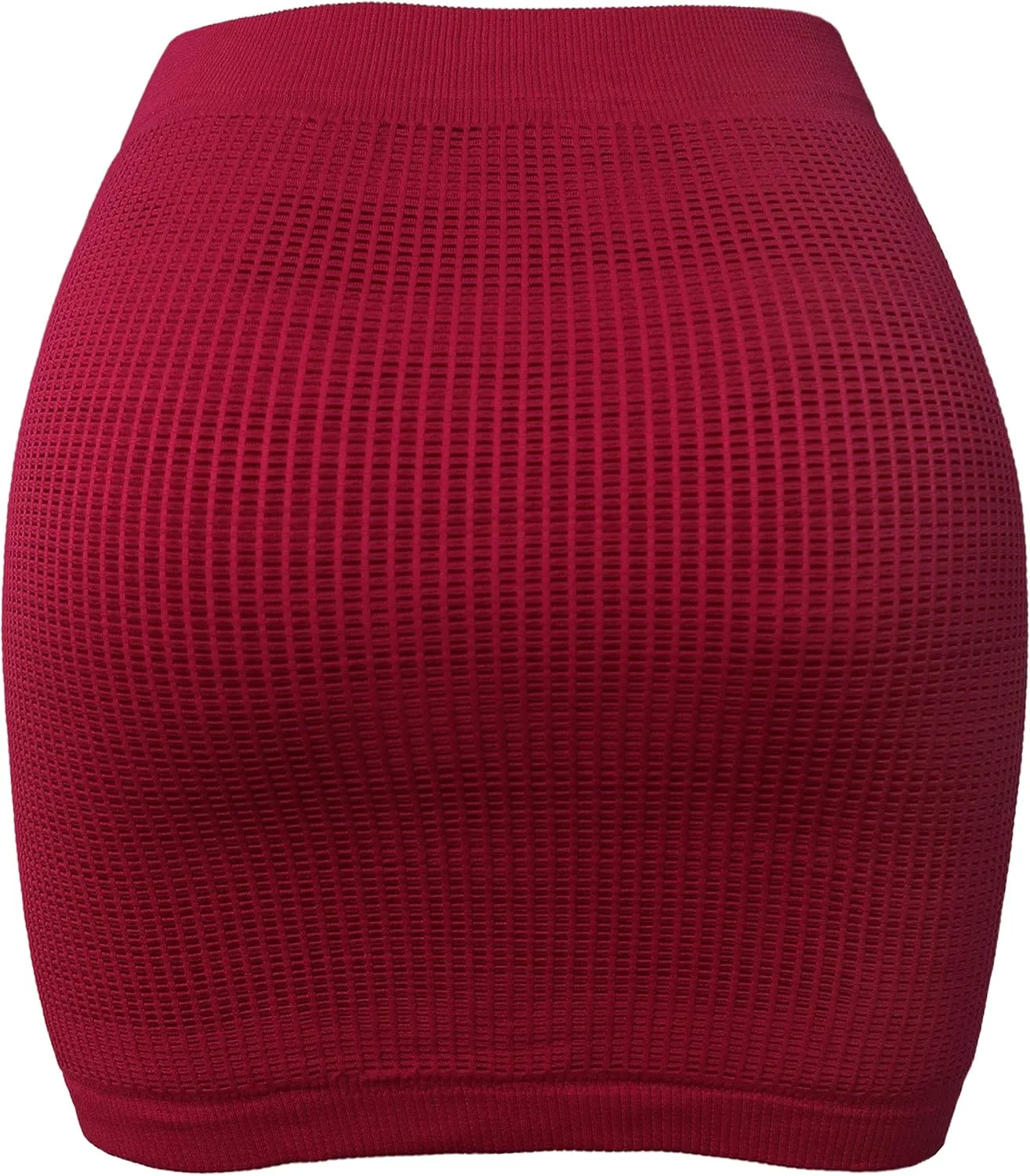 KMystic Stretch Seamless Solid Basic Pleated Bodycon Mini Skirt