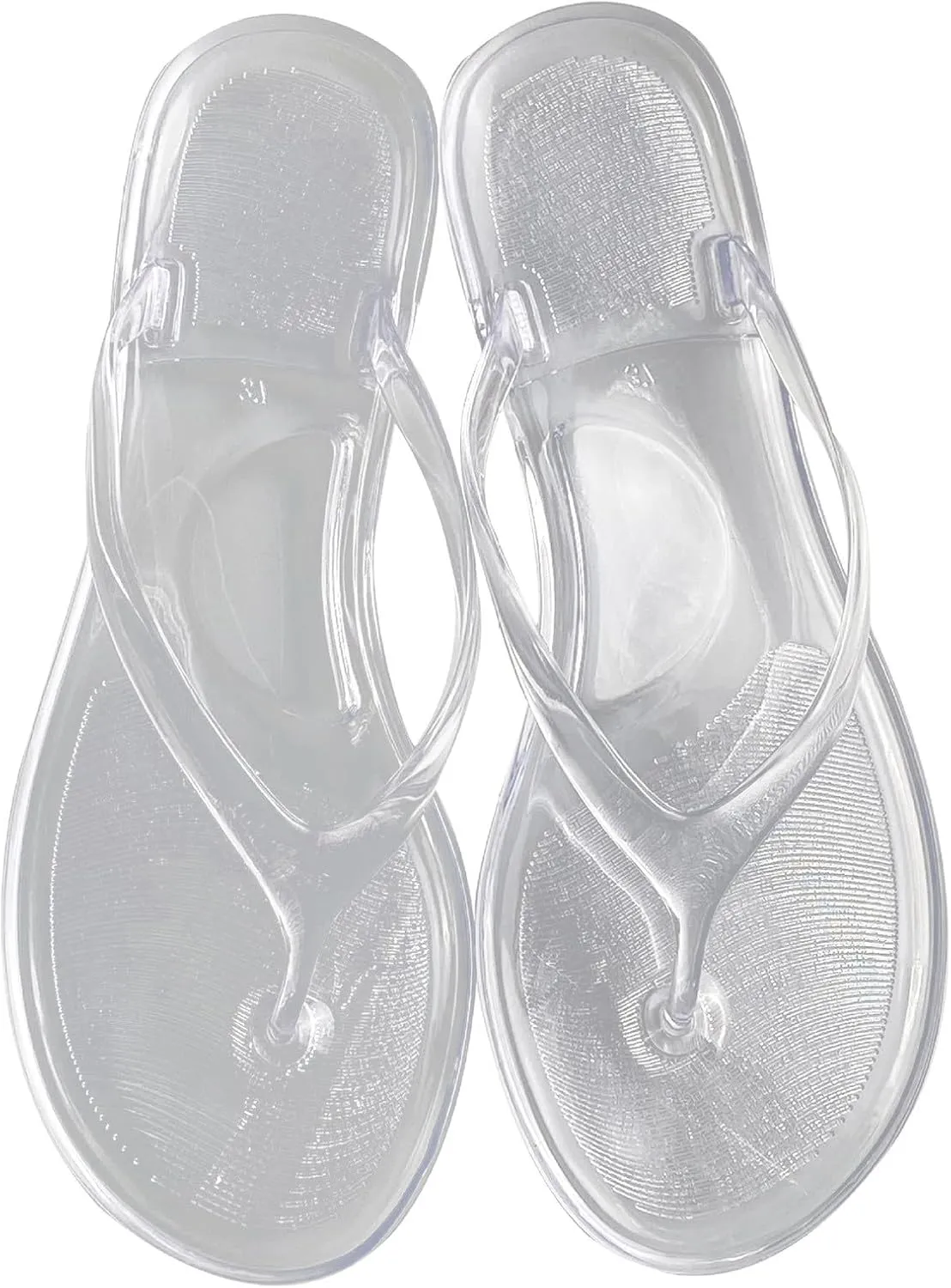 Ladies Summer Transparent Jelly Crystal Flat Bottom Toe Flip Flops Beach Sandal Slippers Womens Boot Slippers Size 6
