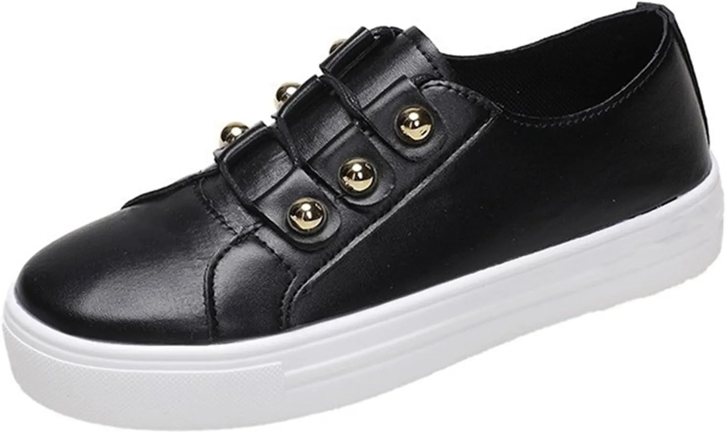 Ladmiple Sneakers For Women Slip On Wide Width Walking Shoes Fashion Lace Up Low Top Comfortable Platform Flats Loafers
