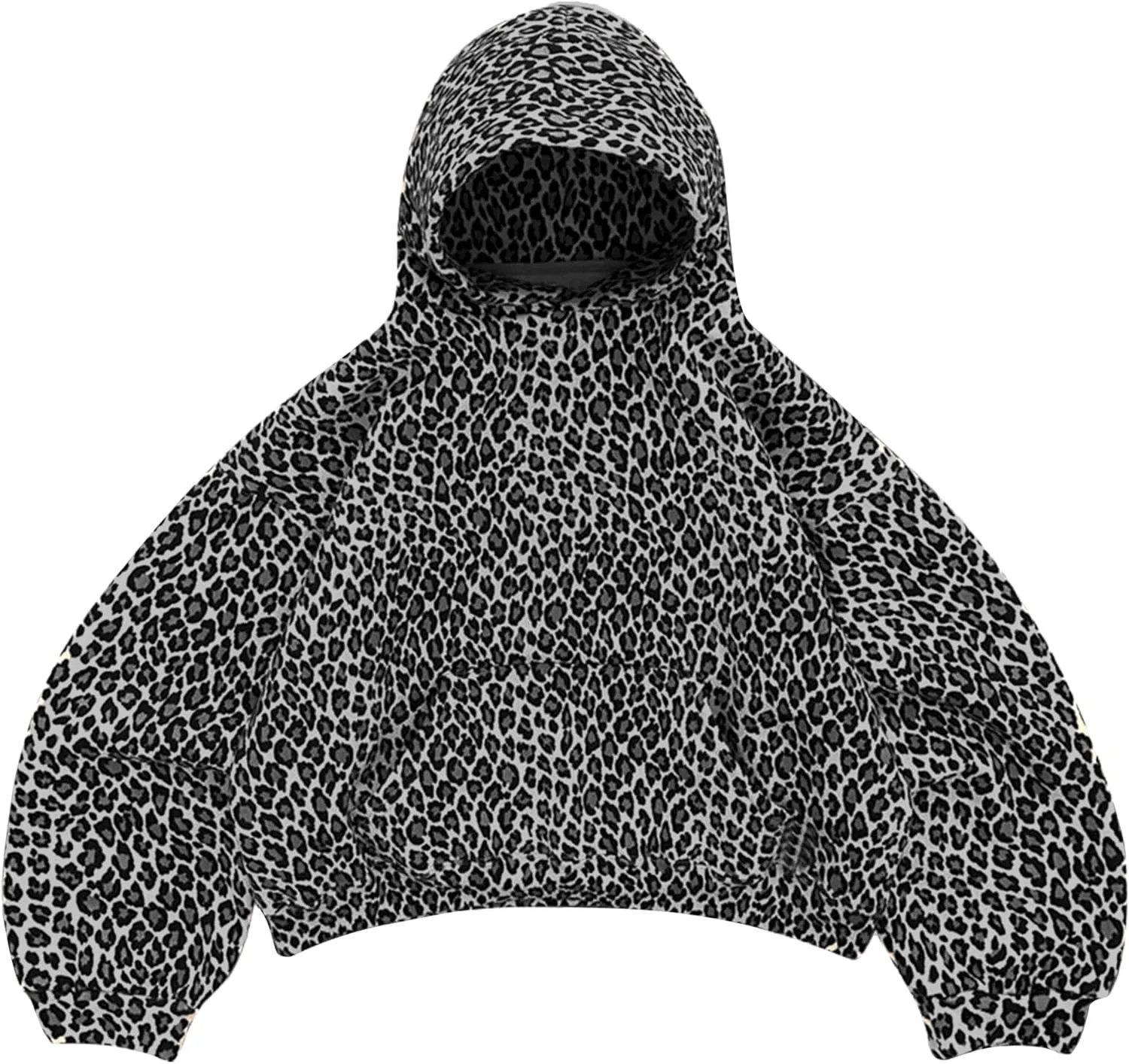 Leopard Print Oversized Hoodie for Men Women Cheetah Graphic Printed Hooded Sweatshirts Streetwear Pullover Hoodies