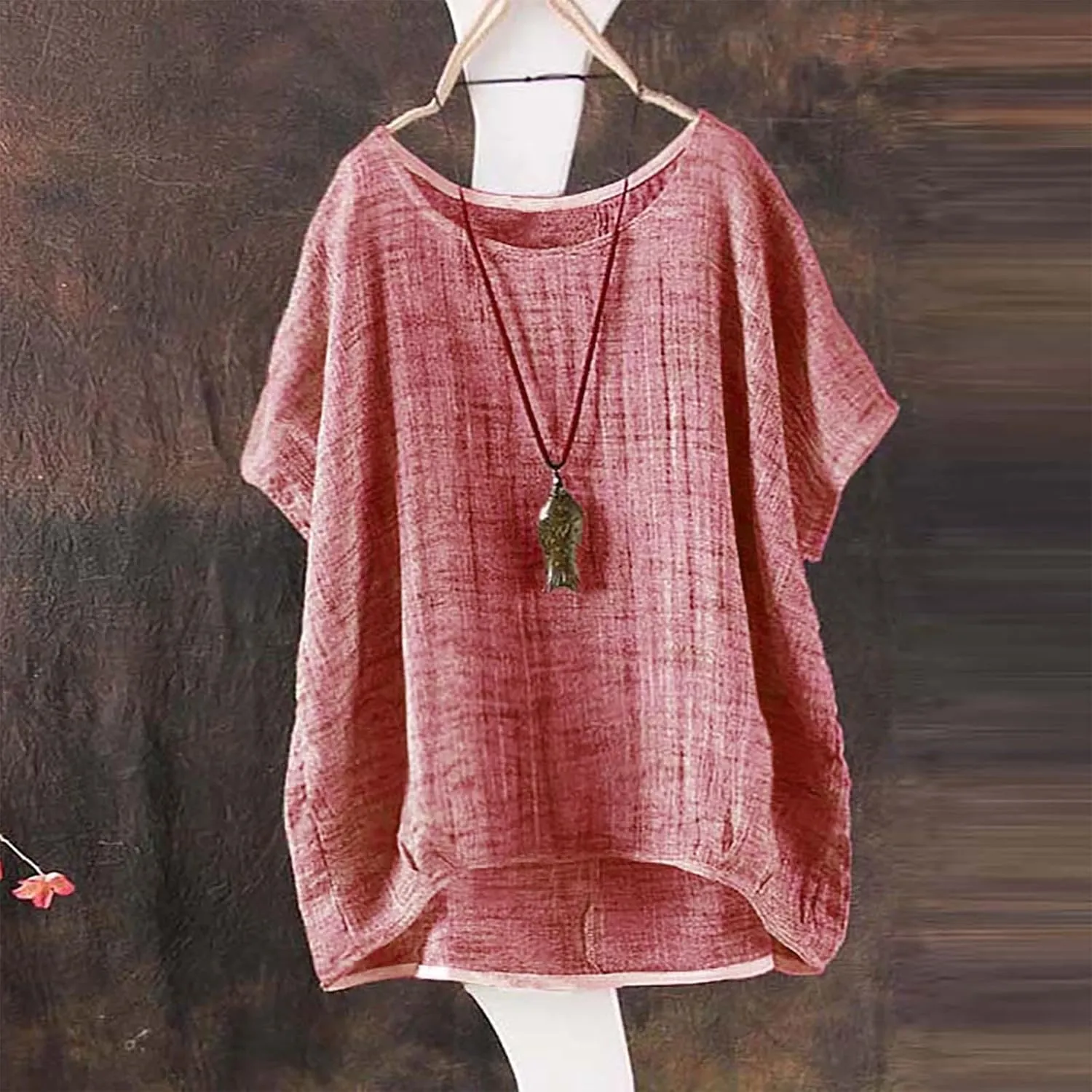 Linen Shirts for Women 2025 Summer Oversized Short Sleeve Tops Casual Loose Resort Wear Beach Vacation Blouses