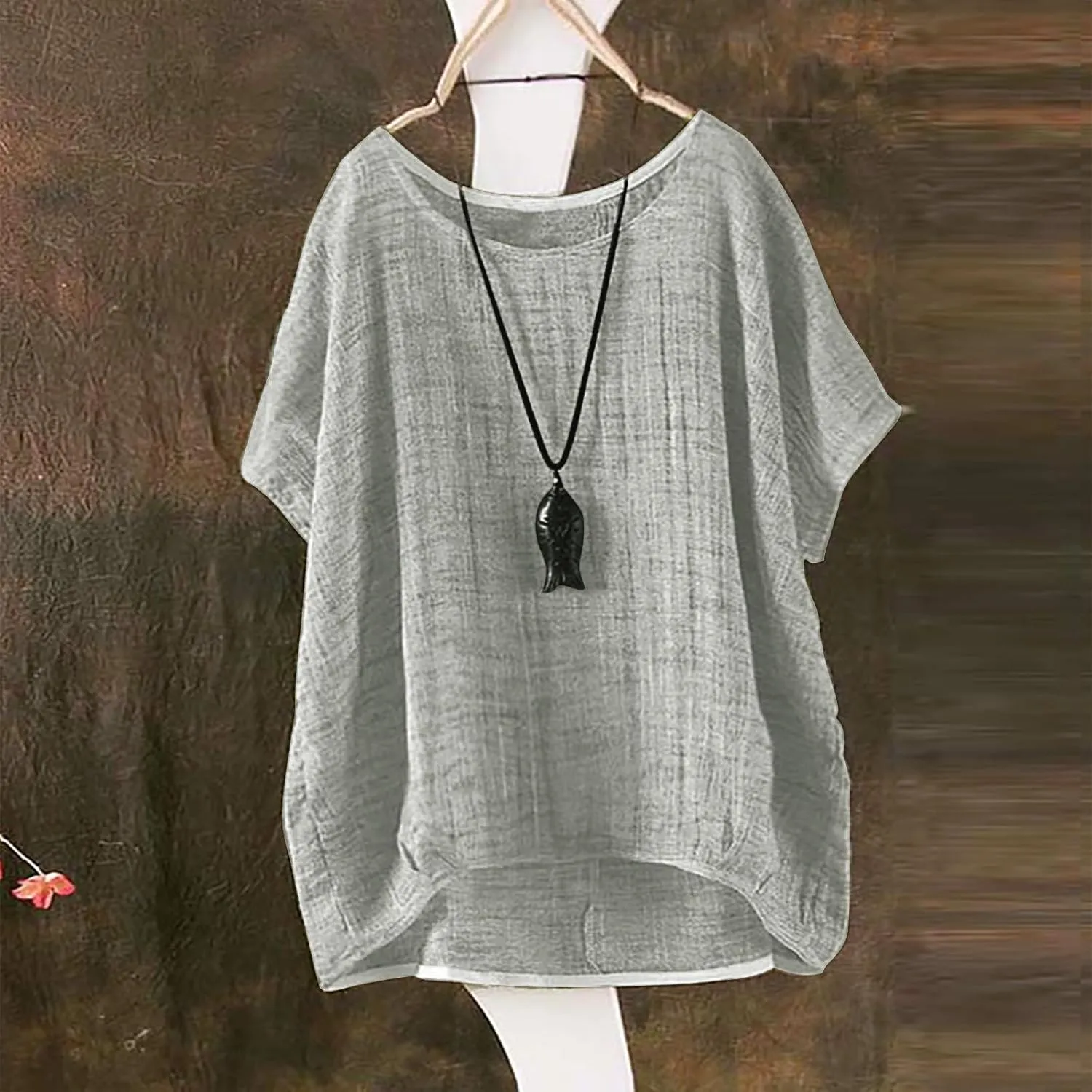 Linen Shirts for Women 2025 Summer Oversized Short Sleeve Tops Casual Loose Resort Wear Beach Vacation Blouses