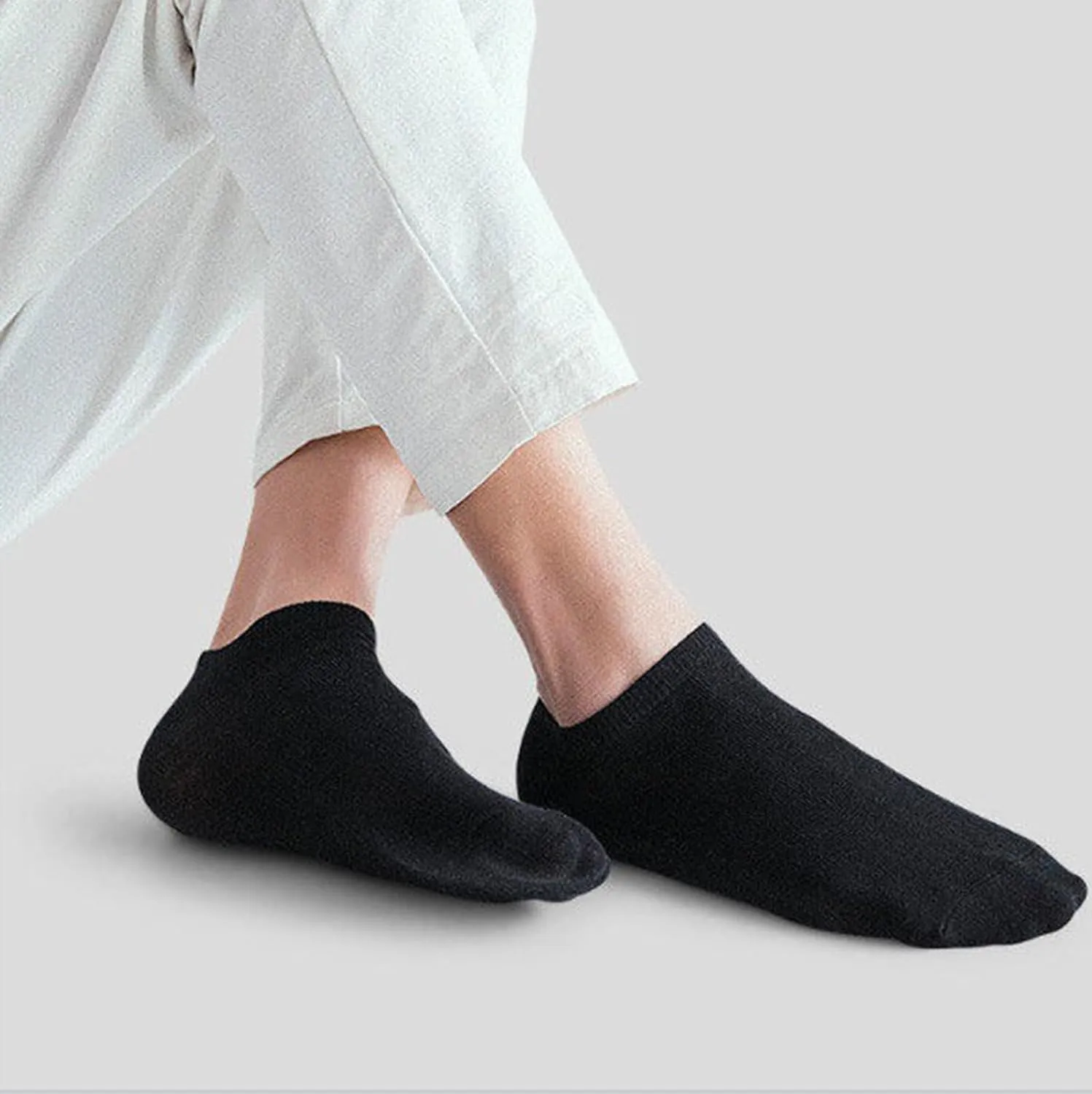 Low Cut Ankle Socks for Men Thin Breathable Casual No Show Athletic Socks Bulk