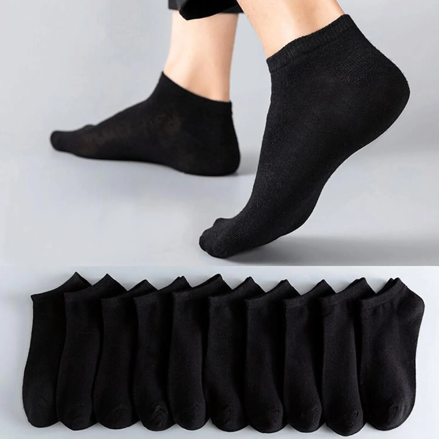 Low Cut Ankle Socks for Men Thin Breathable Casual No Show Athletic Socks Bulk