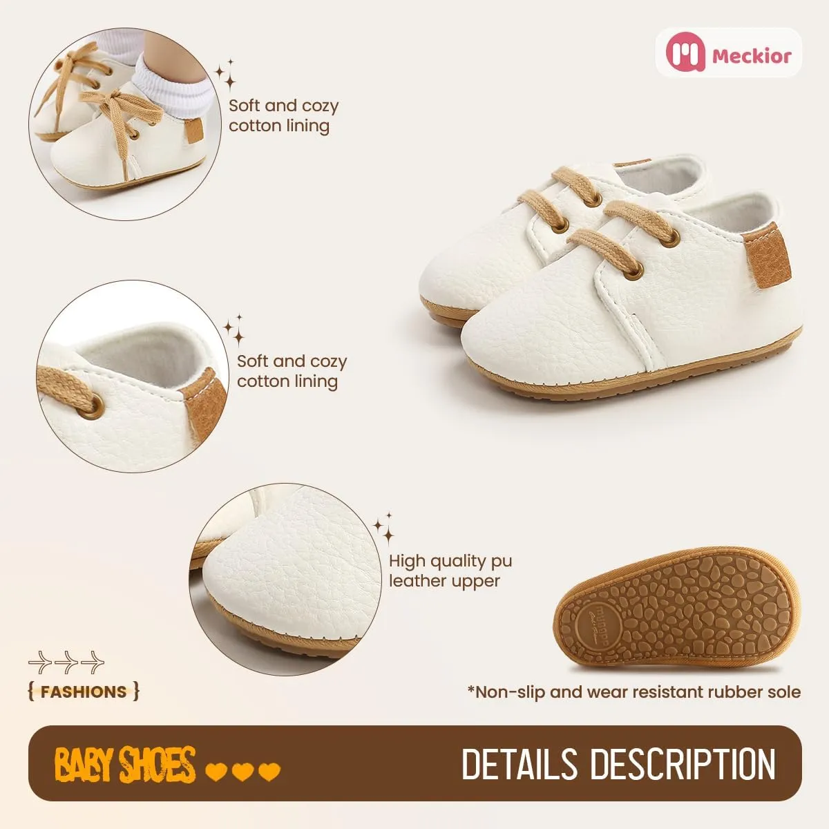 Meckior Baby Booties Newborn Infant Unisex Baby Girls Boys Velvet Rubber Anit-Slip Sole Shoes Toddler Fleece Cozy Winter Warm Prewalker Boots