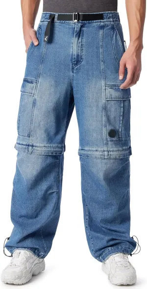Men's Cross Terrain Convertible Cargo Pant with Drawstring Style Buckle Belt Standard