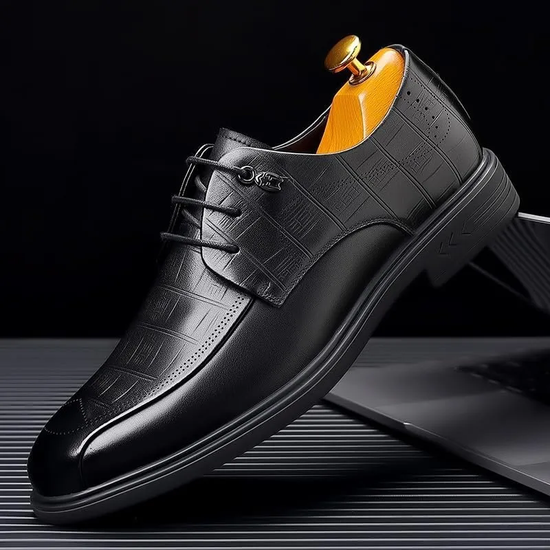 Men's Dress Shoes Retro Casual Pointed Toe Oxfords Shoes Classic Mens Slip-Ons Comfortable Loafers