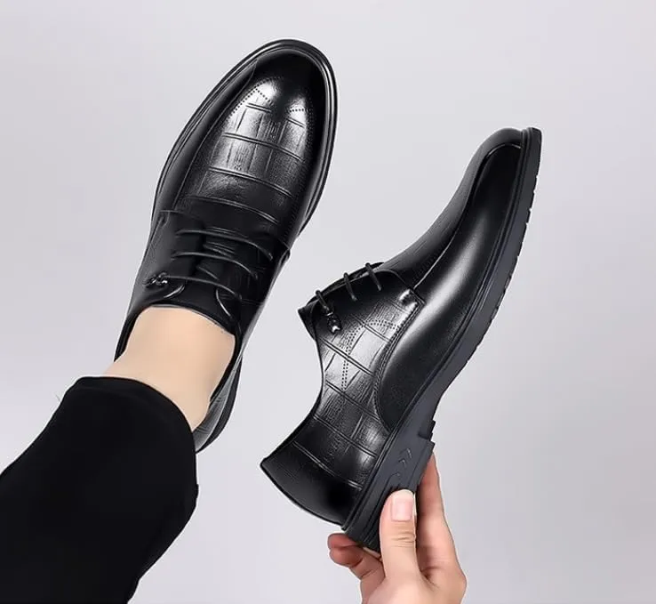 Men's Dress Shoes Retro Casual Pointed Toe Oxfords Shoes Classic Mens Slip-Ons Comfortable Loafers