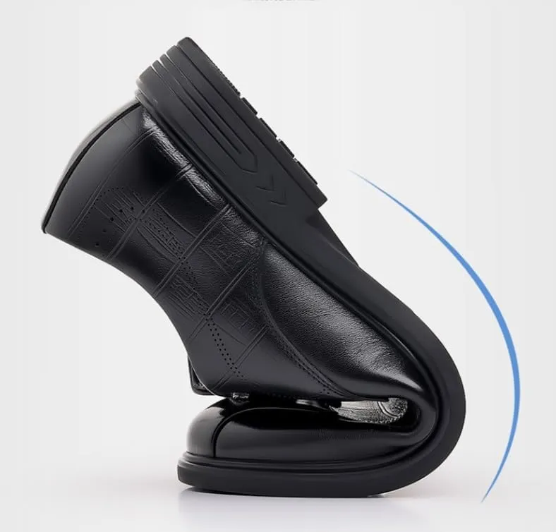Men's Dress Shoes Retro Casual Pointed Toe Oxfords Shoes Classic Mens Slip-Ons Comfortable Loafers