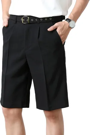 Men's Essential Business Suit Shorts Comfortable Trendy Outerwear Pants Daily Simple Thin Solid Color Short