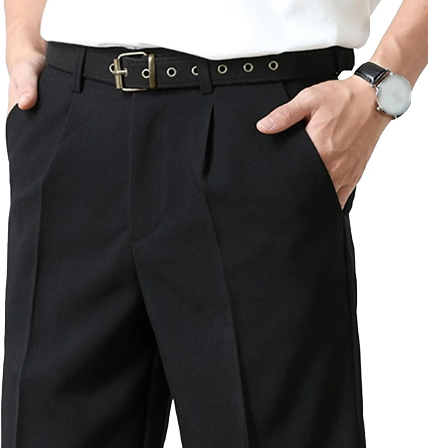 Men's Essential Business Suit Shorts Comfortable Trendy Outerwear Pants Daily Simple Thin Solid Color Short