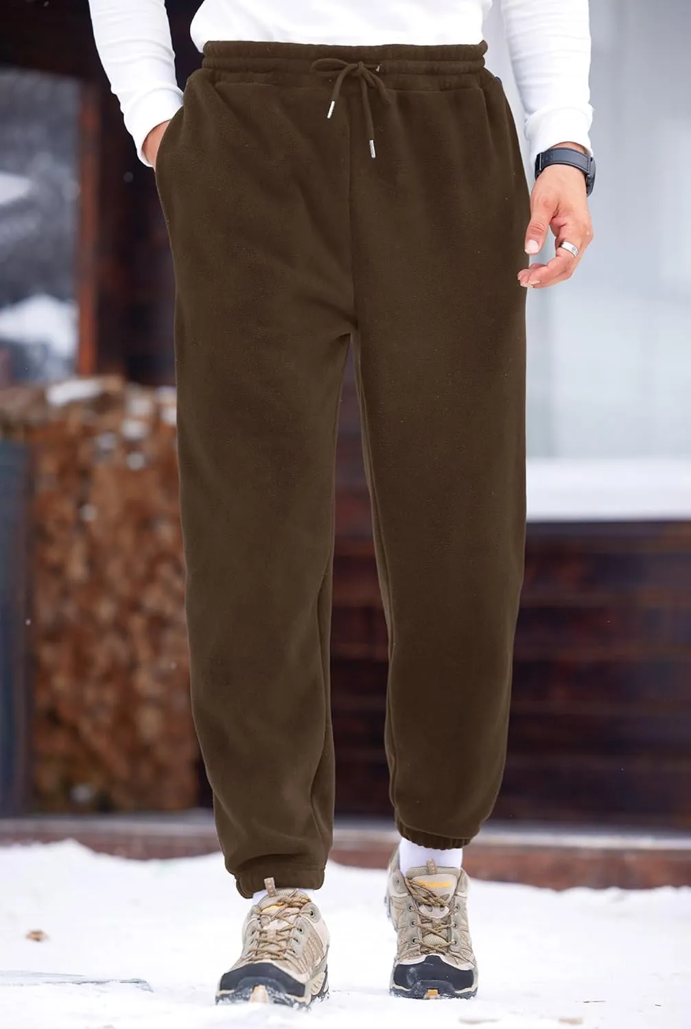 Men's Fleece Lined Sherpa Sweatpants Active Running Joggers with Pockets (S-2XL)