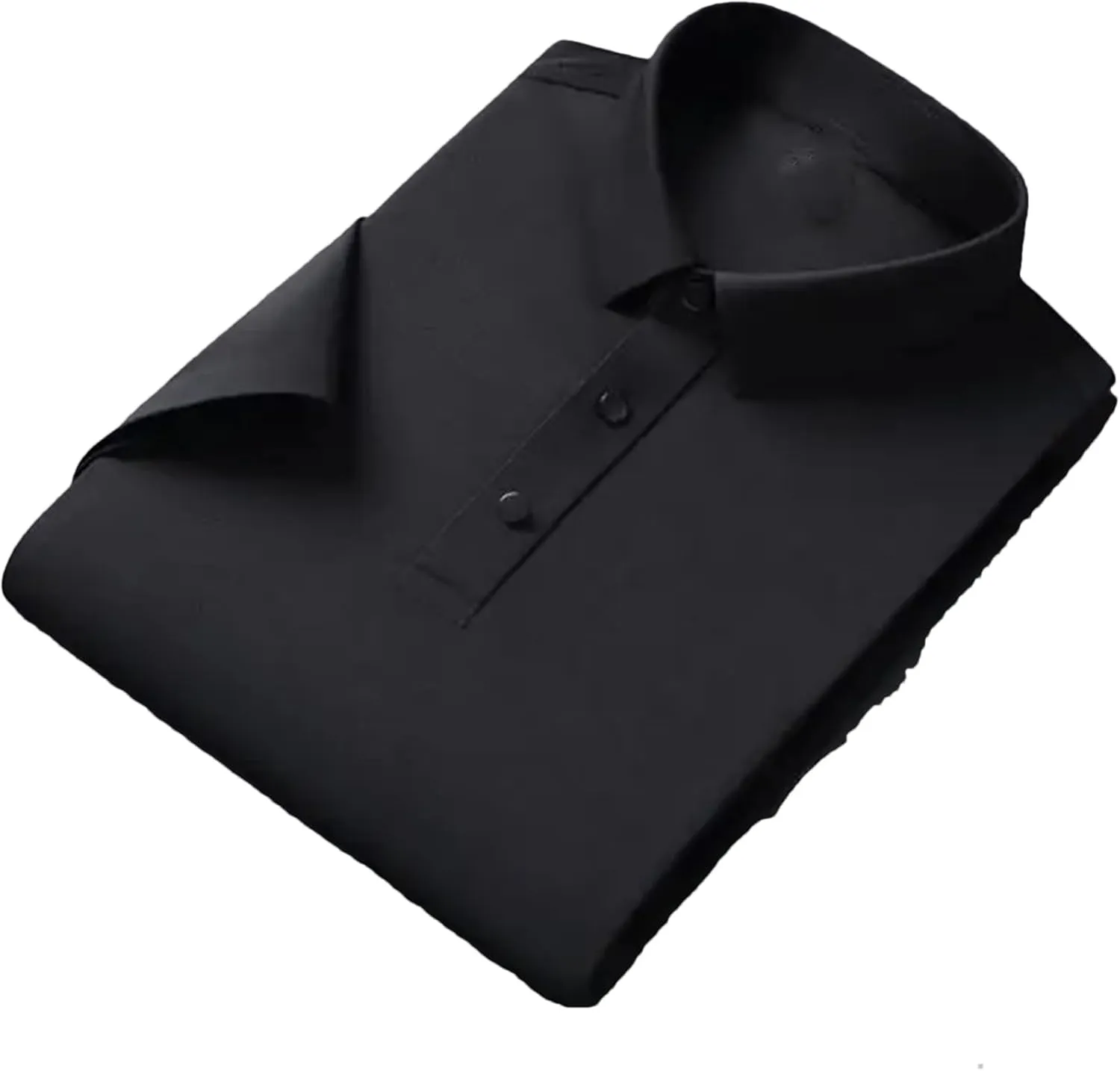 Men's Ice Silk Polo Shirt Short Sleeve Wrinkle-Resistant Non-Iron Men's Business Loose T-Shirt Top