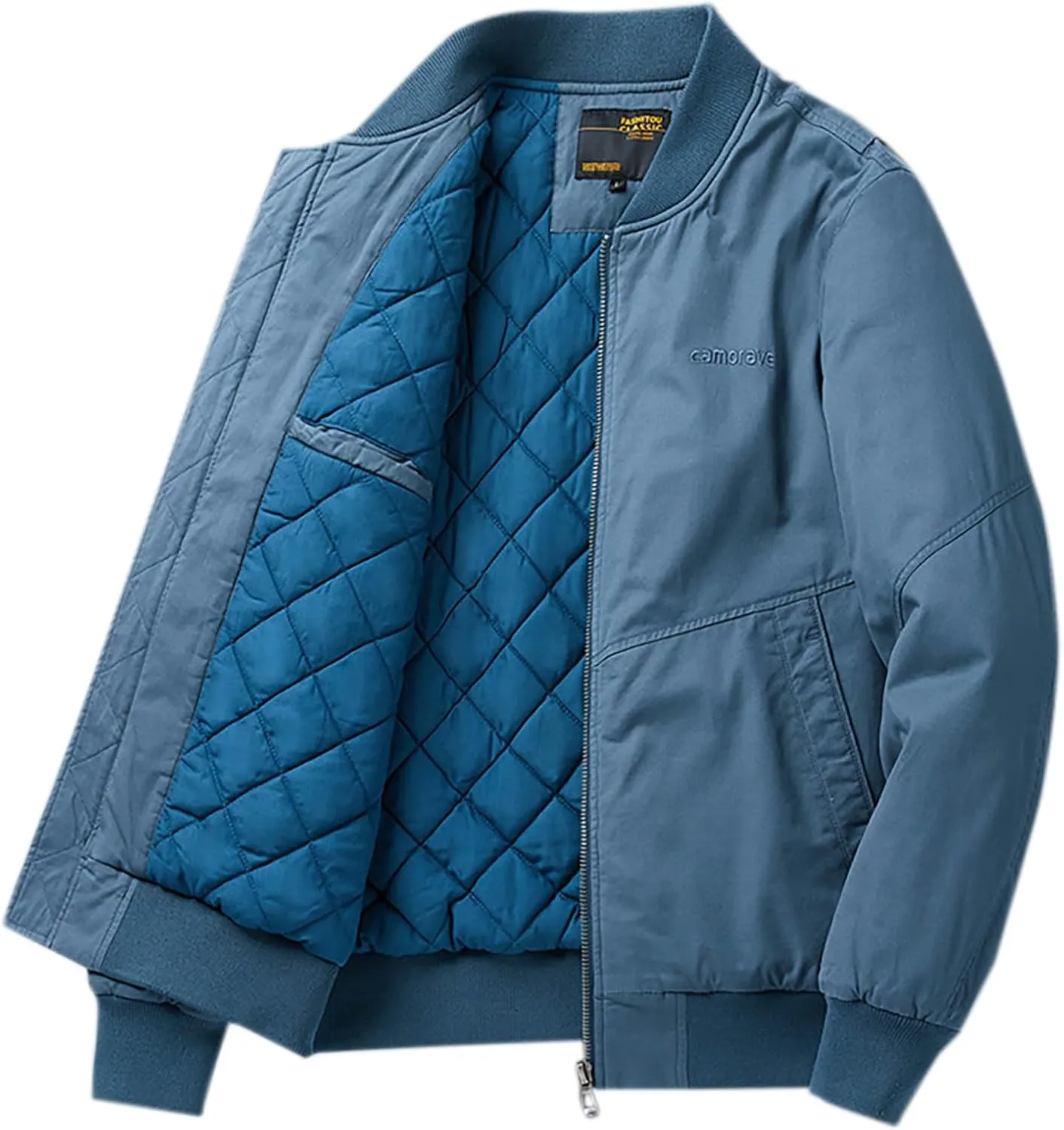 Mens Winter Coats Warm Down Jacket Full Zip Puffer Jacket Quilted Insulated Jacket Warm Puffy Jackets with Hood