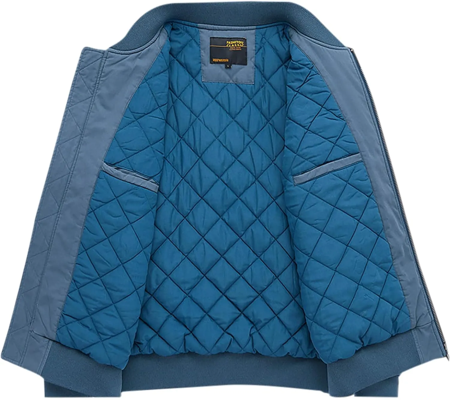 Mens Winter Coats Warm Down Jacket Full Zip Puffer Jacket Quilted Insulated Jacket Warm Puffy Jackets with Hood