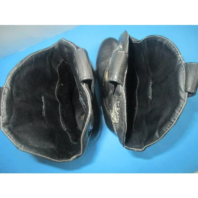 Mia Black And Cream Girl Laurene Taupe Lizard Motif Pull On Cowboy Bootsbooties Size Us