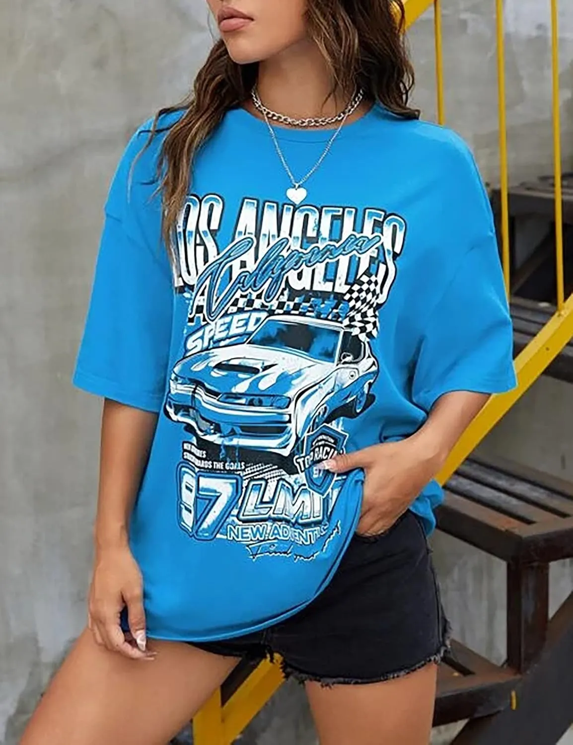 MISSACTIVER Womens Oversized Graphic Print T-Shirt Cartoon Drop Shoulder Short Sleeve Casual Graphics Tee Shirt